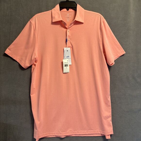 NWT Southern Tide Brrrr Breeze Polo Shirt Mens Size M Peach Performance Golf - Picture 1 of 11